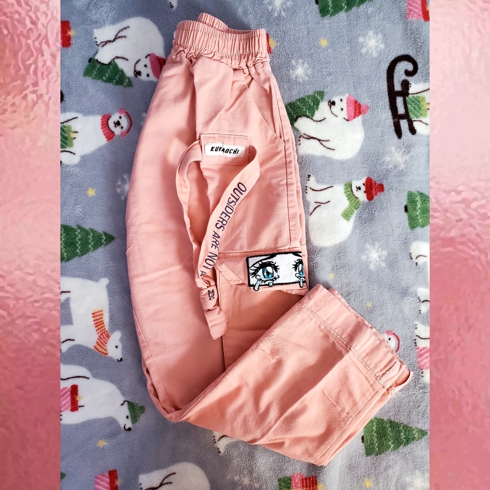Peach Pink Capri's With Custom Patchwork - image 4